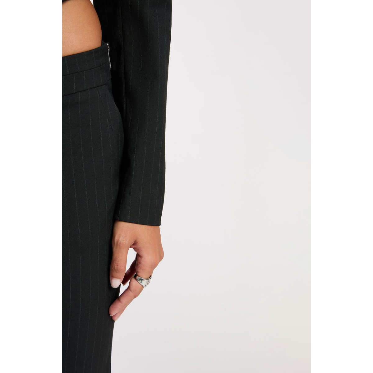 Pantalon slim 7/8 noir, MORGAN