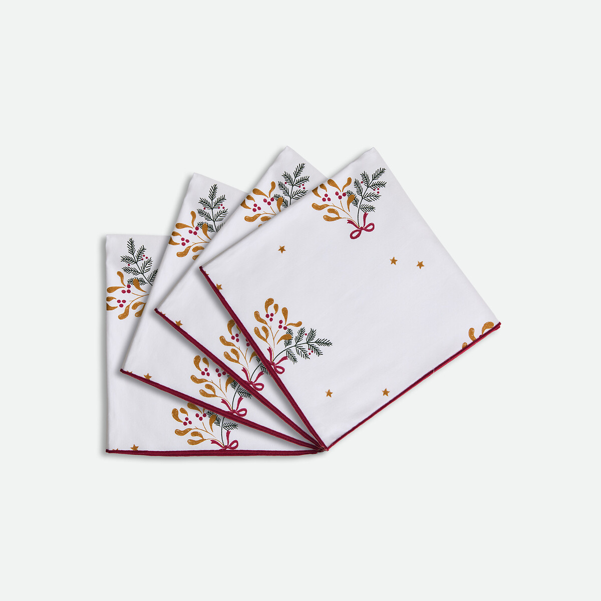 Juego de 4 servilletas estampadas de algodón, LIVANA rosa , LA REDOUTE INTERIEURS