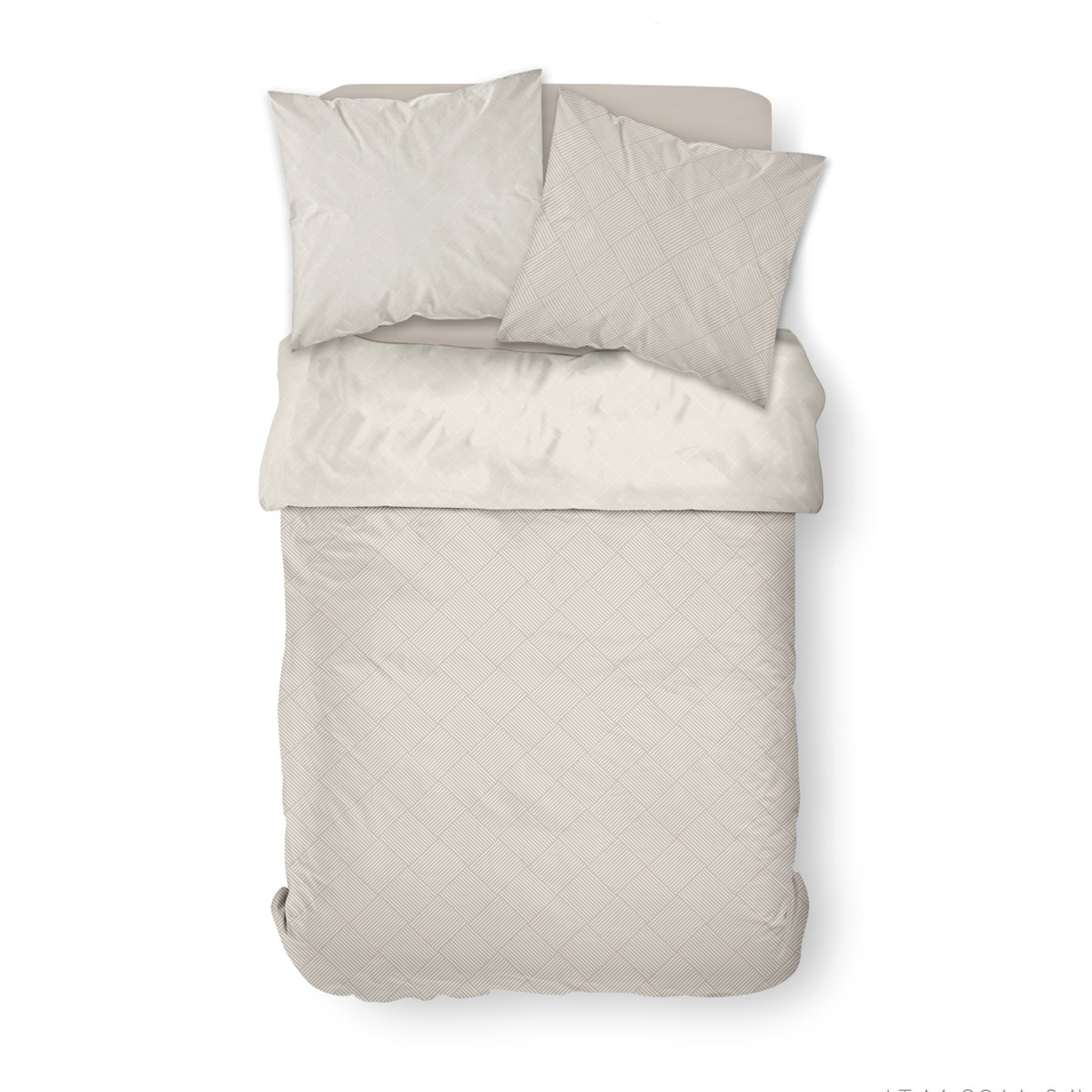 Parure de lit 2 personnes imprimé coton SUNSHINE SAM beige, TODAY