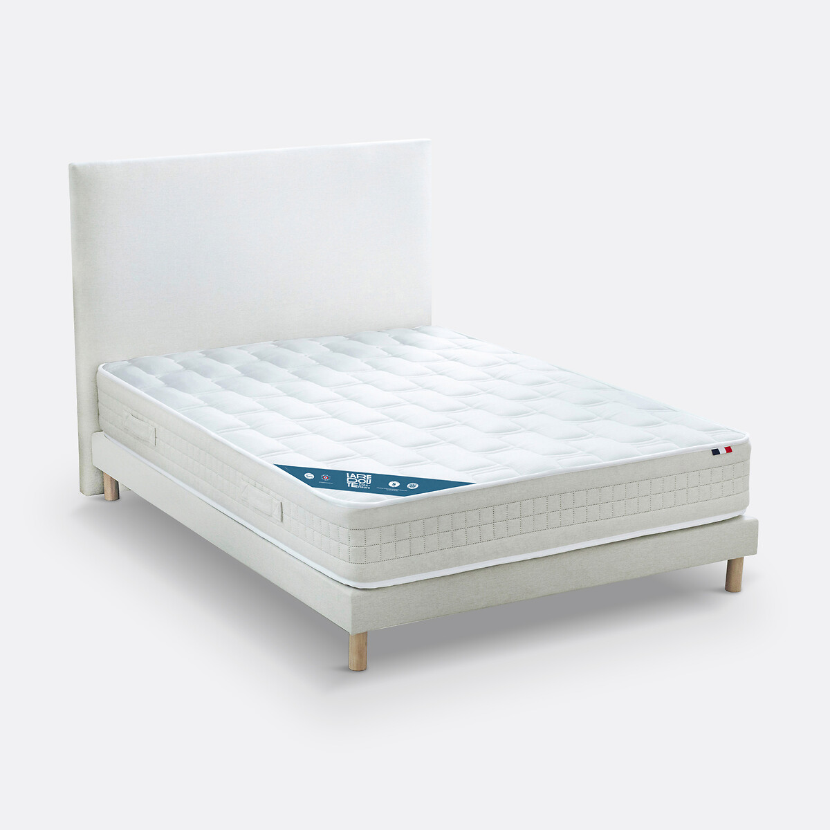 Pack matelas 616 ressorts, confort ferme avec sommier, pieds et tête de lit naturel, LA REDOUTE INTERIEURS
