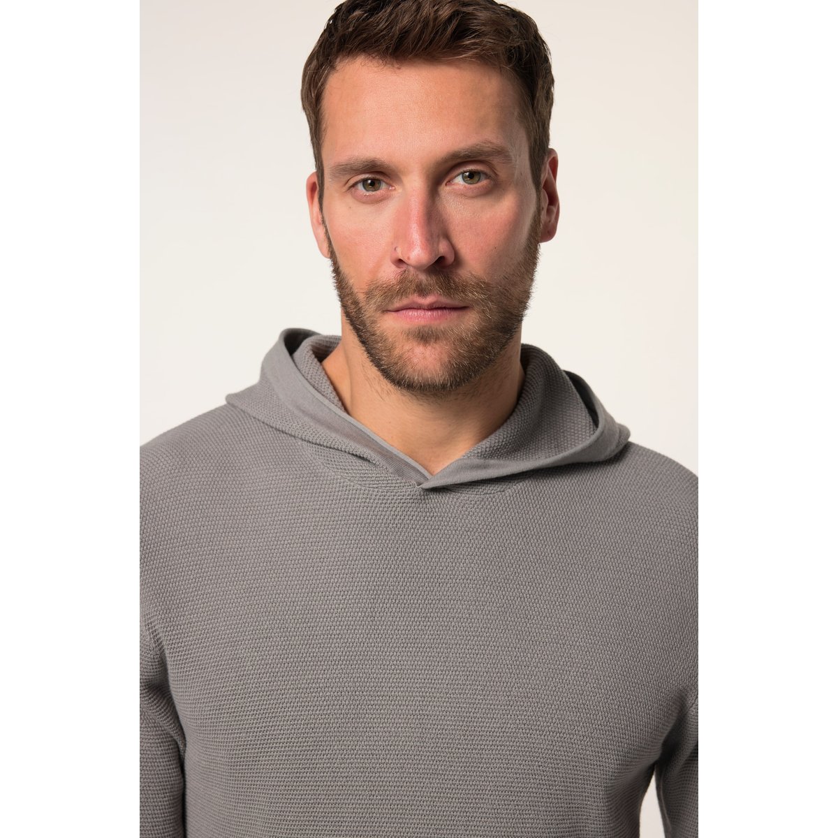 Sweat à capuche en maille gris cendré, JP1880