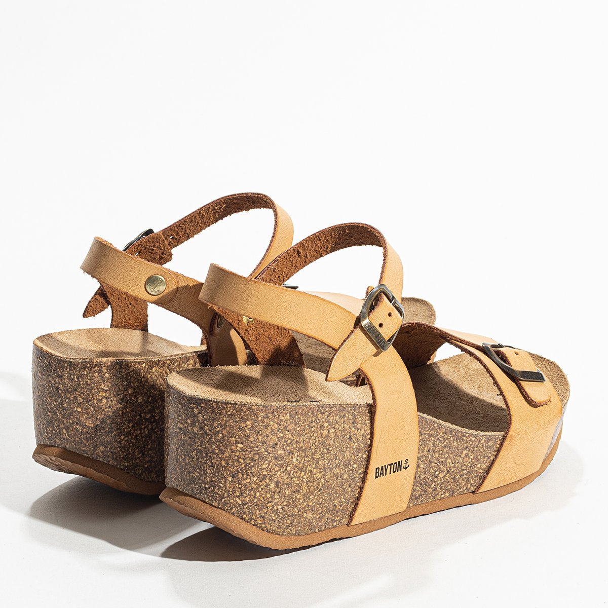 Sandales en cuir AVON camel, BAYTON