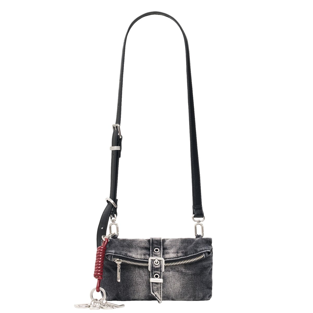 Porte-monnaie en denim micro noir, DESIGUAL