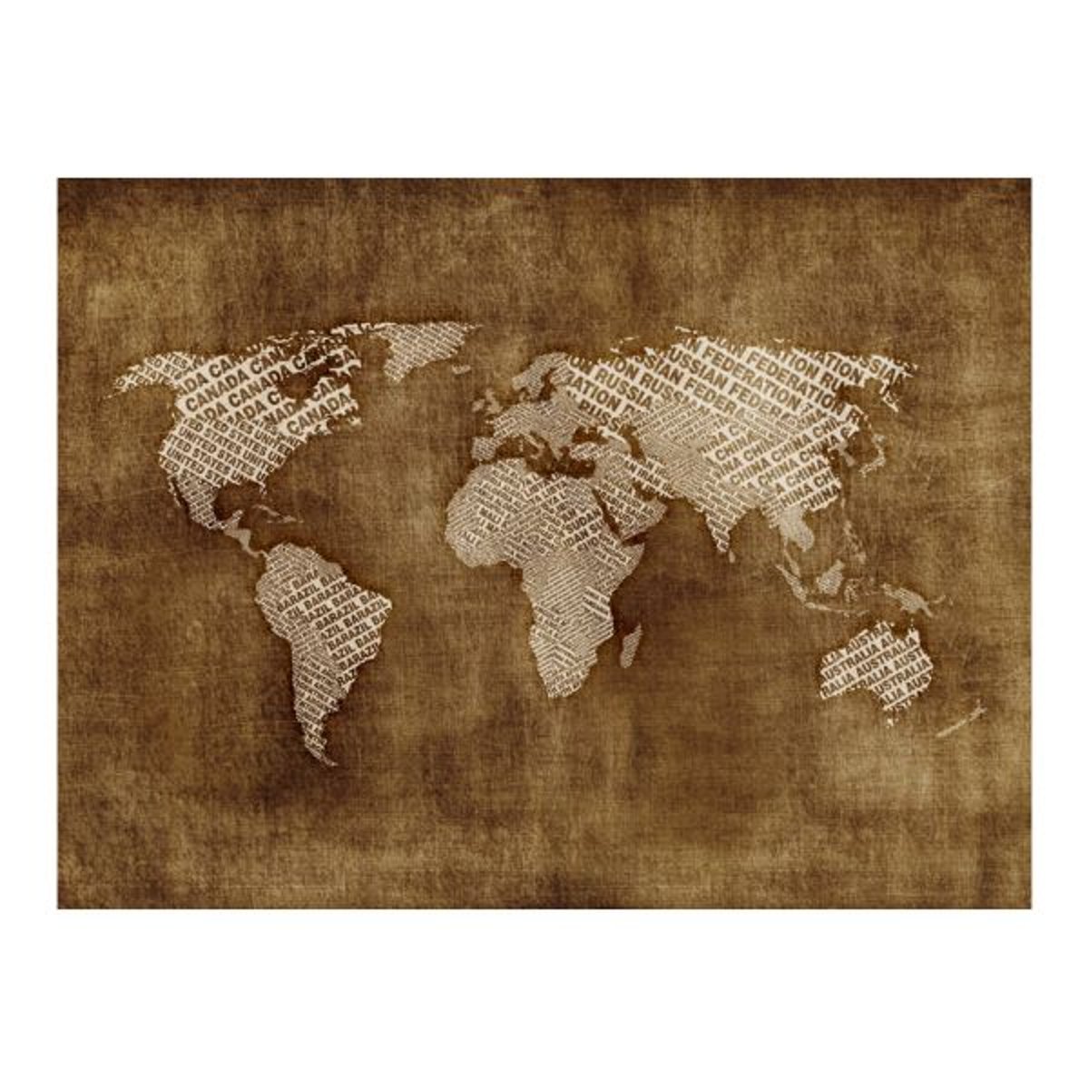 Papier peint intissé panoramique Carte du monde Geographical discoveries blanc, EDEN
