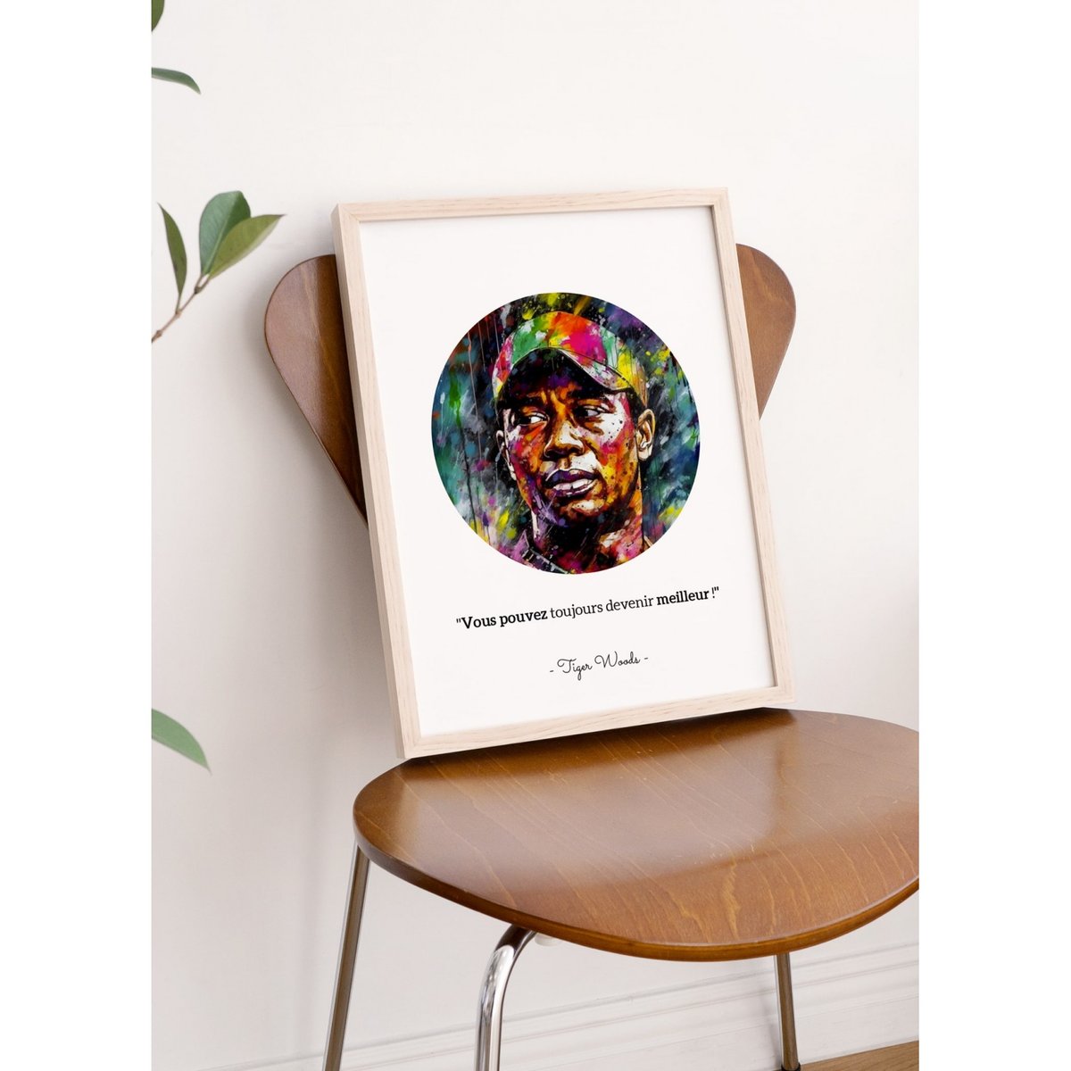 Affiche Tiger Woods : 'Vous pouvez toujours devenir meilleur !' blanc, L'AFFICHERIE