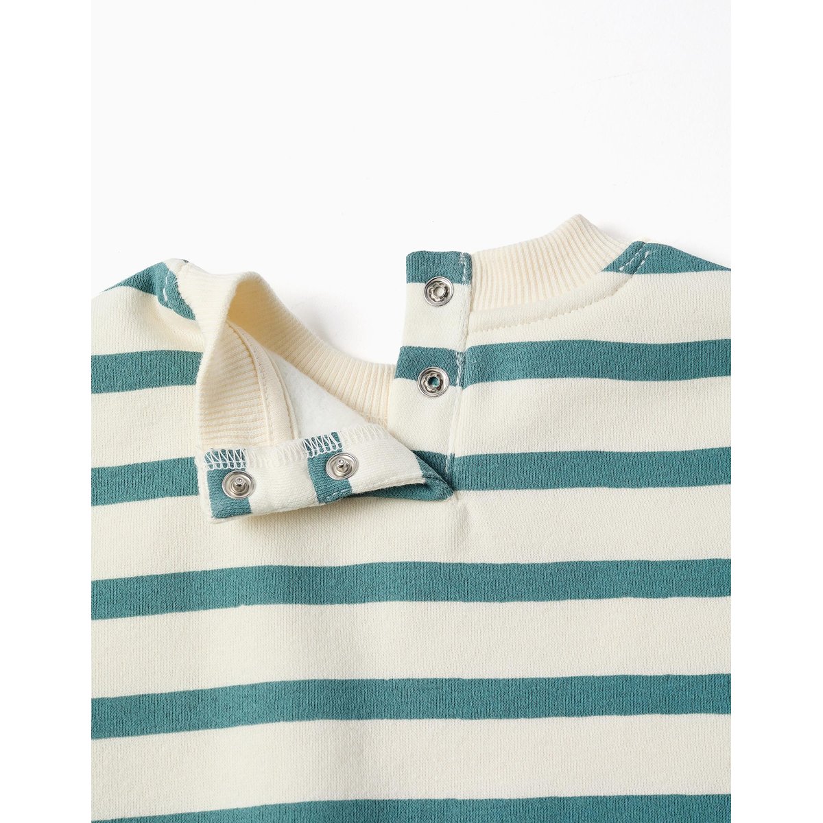 Sweat en coton peigné à rayures et imprimé vert clair, ZIPPY