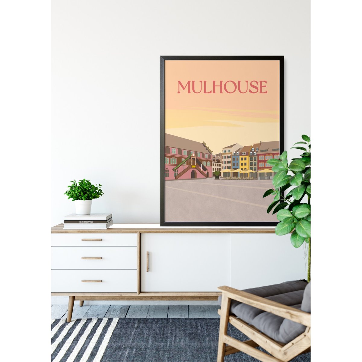 Affiche ville Mulhouse blanc, L'AFFICHERIE