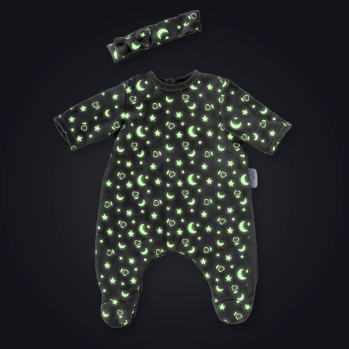 Pyjama Brille dans la Nuit & Bandeau pour poupon 36 cm gris, COROLLE