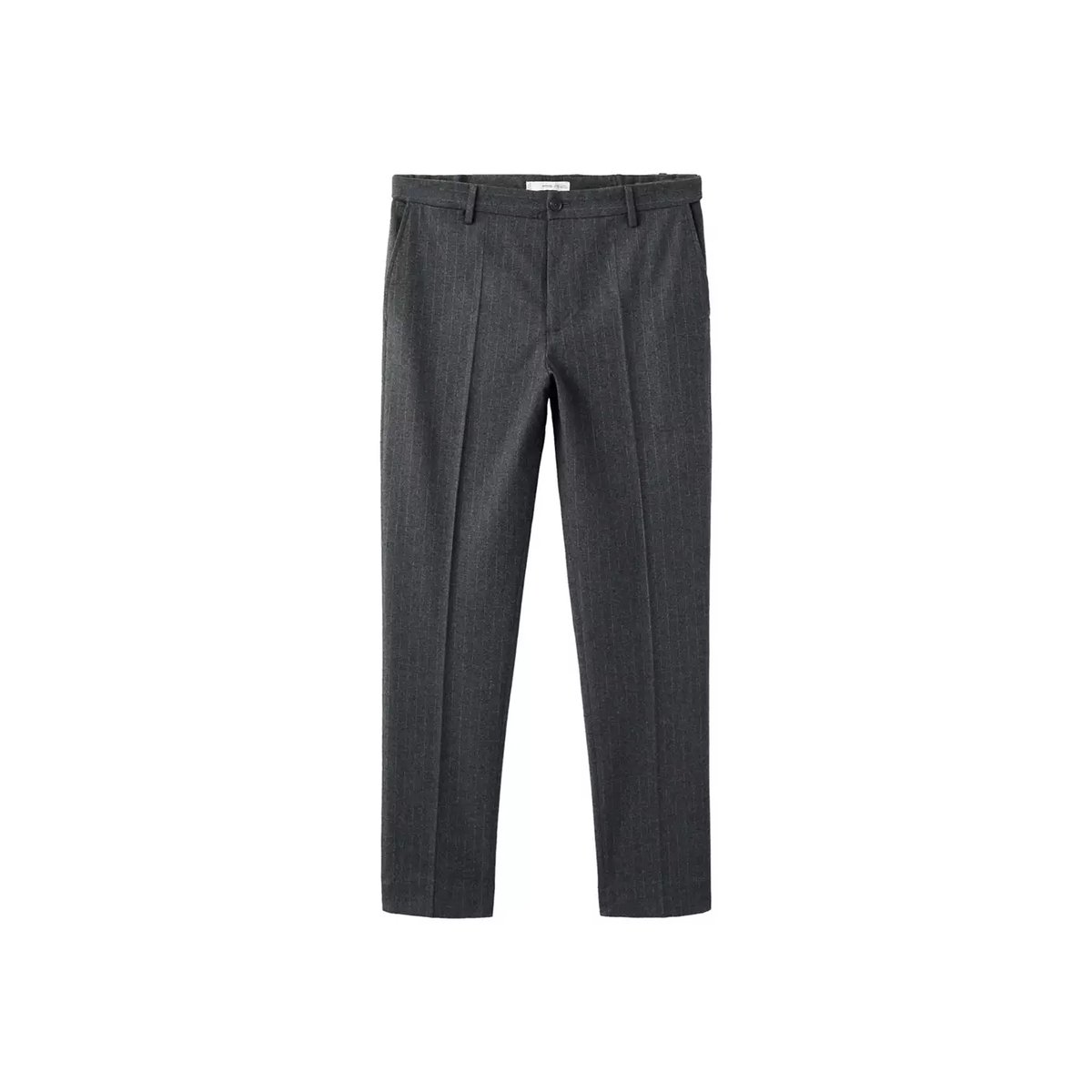 Pantalon flanelle regular-fit gris chiné foncé, MANGO MAN