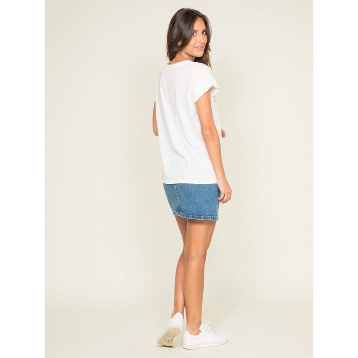 T-shirt Col Rond Message Fody blanc, DONA LISA