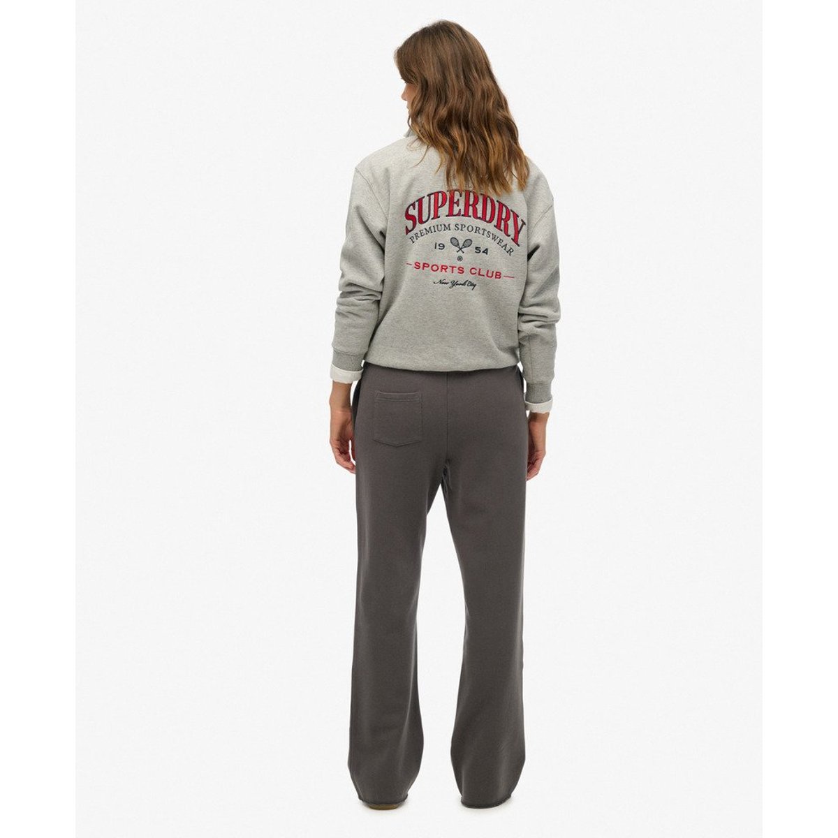 Pantalon de survêtement large à logo brodé ton sur ton Athletic bleu marine profond, SUPERDRY