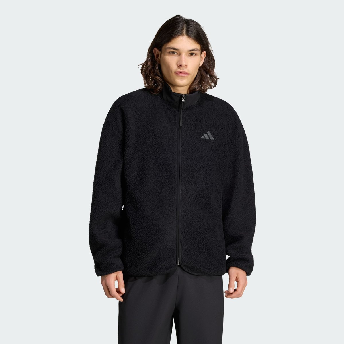Veste Zip Intégral Molleton À Poils Longs 3 Bandes City Tech Veste Zip Intégral Molleton À Poils Longs 3 Bandes City Tech black, ADIDAS SPORTSWEAR