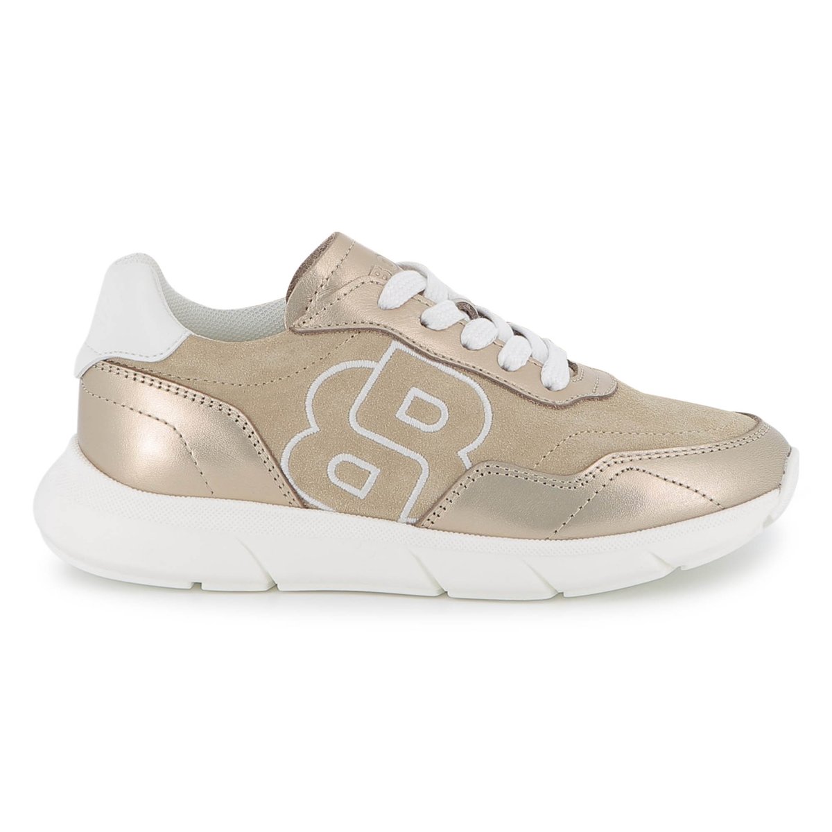 Sneakers stringate grege, BOSS KIDSWEAR