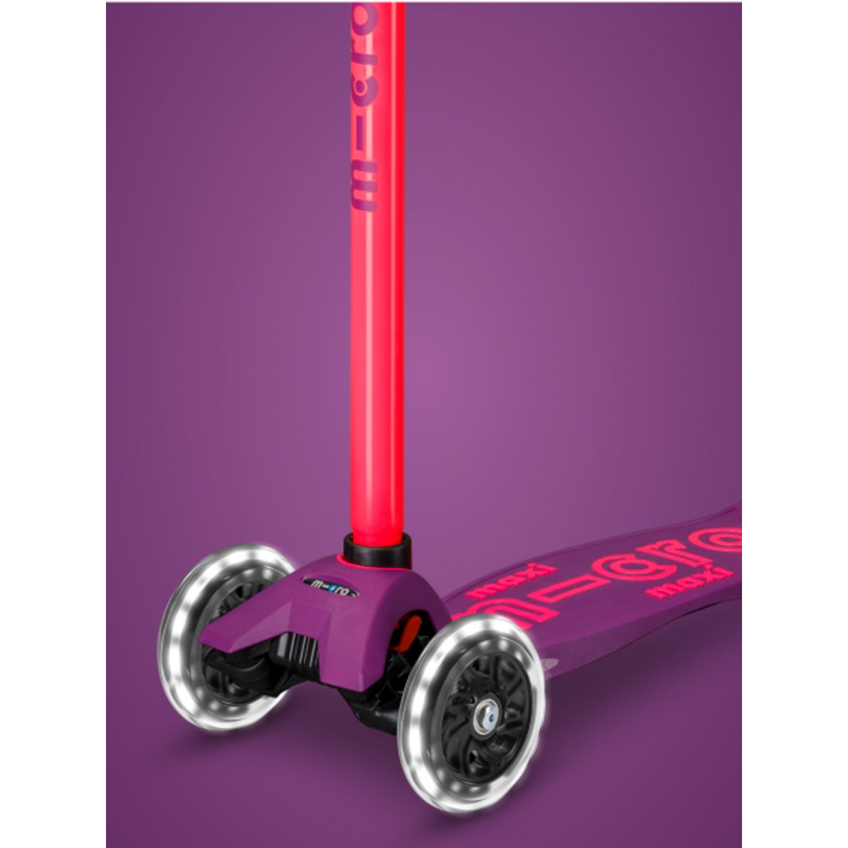 Maxi Micro Deluxe LED - Néon rose, MICRO MOBILITY