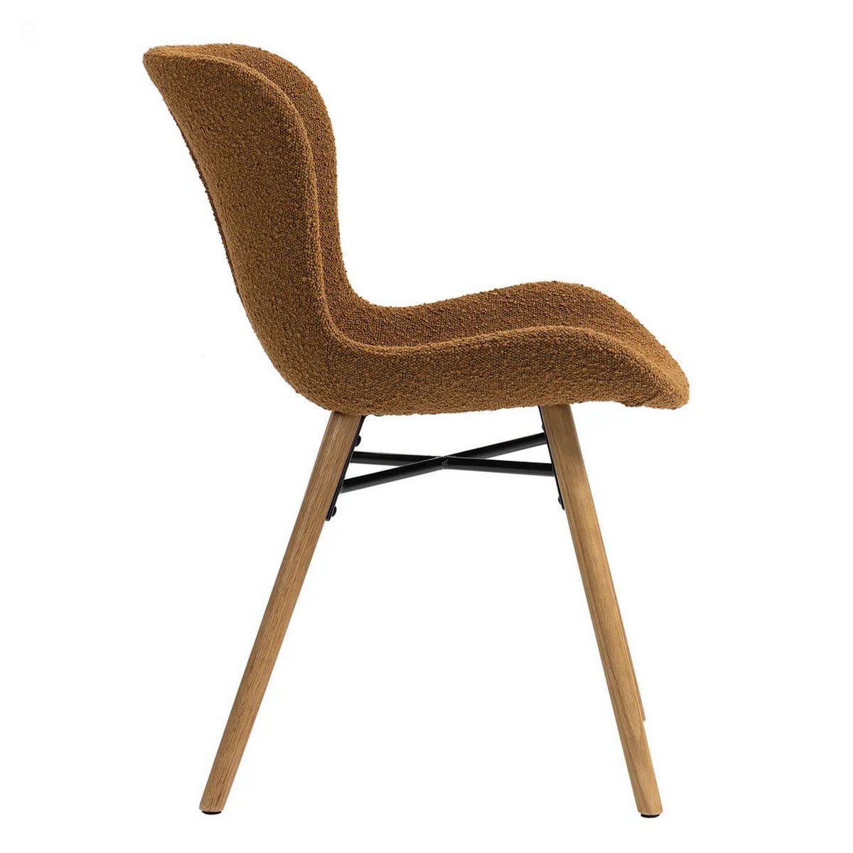 Lot de 2 chaises de repas en tissu bouclé - KARMA cuivre/rouille, MATHI DESIGN