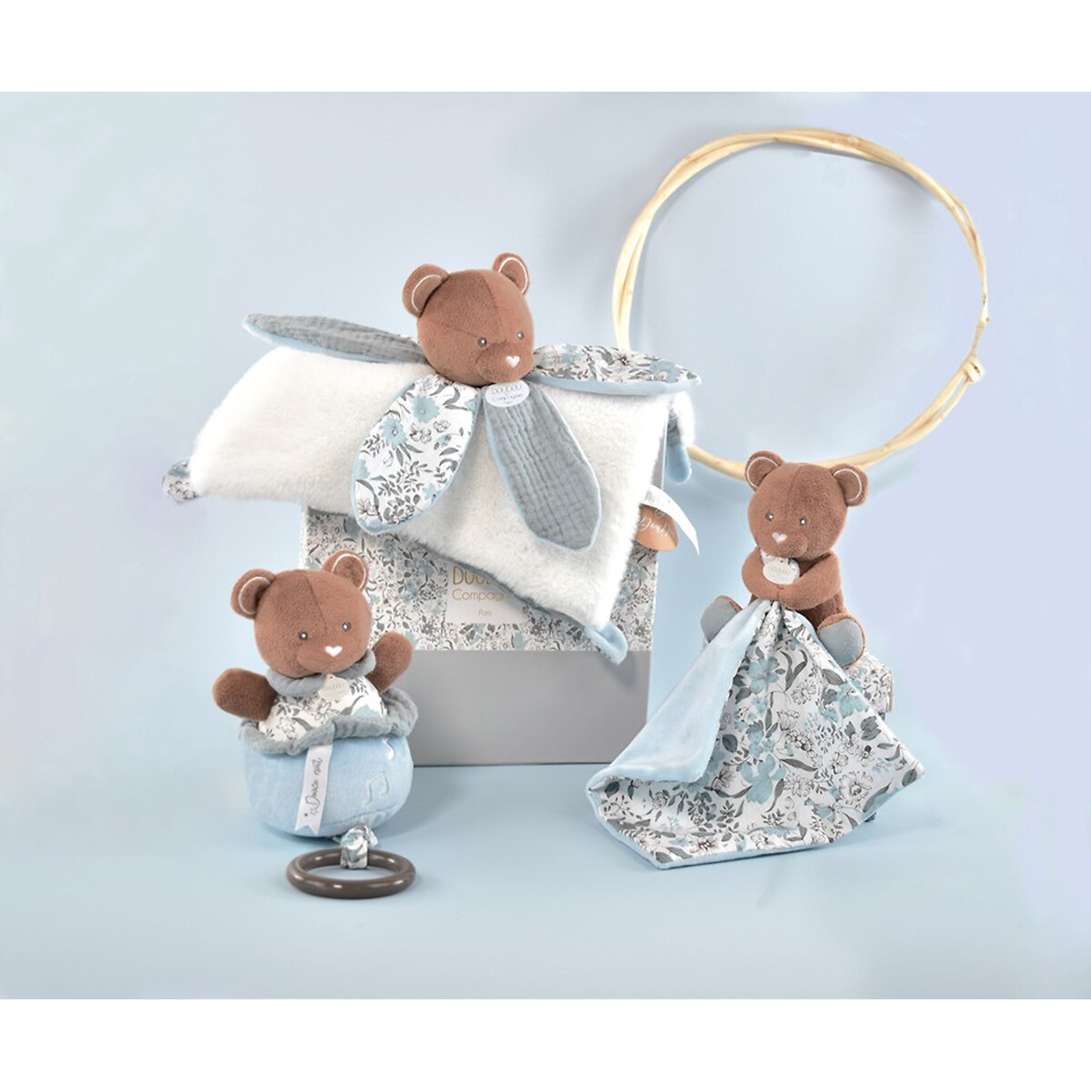 Doudou Ours avec mouchoir 12cm marron, DOUDOU ET COMPAGNIE