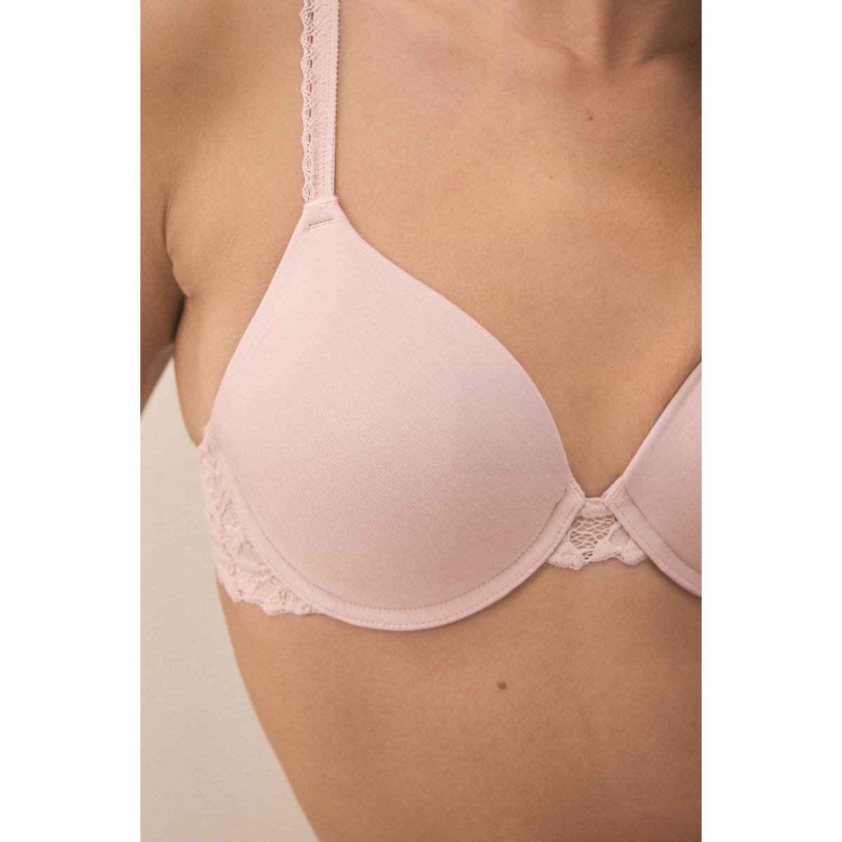 Soutien-gorge corbeille rembourré en dentelle rose pâle, NEXT