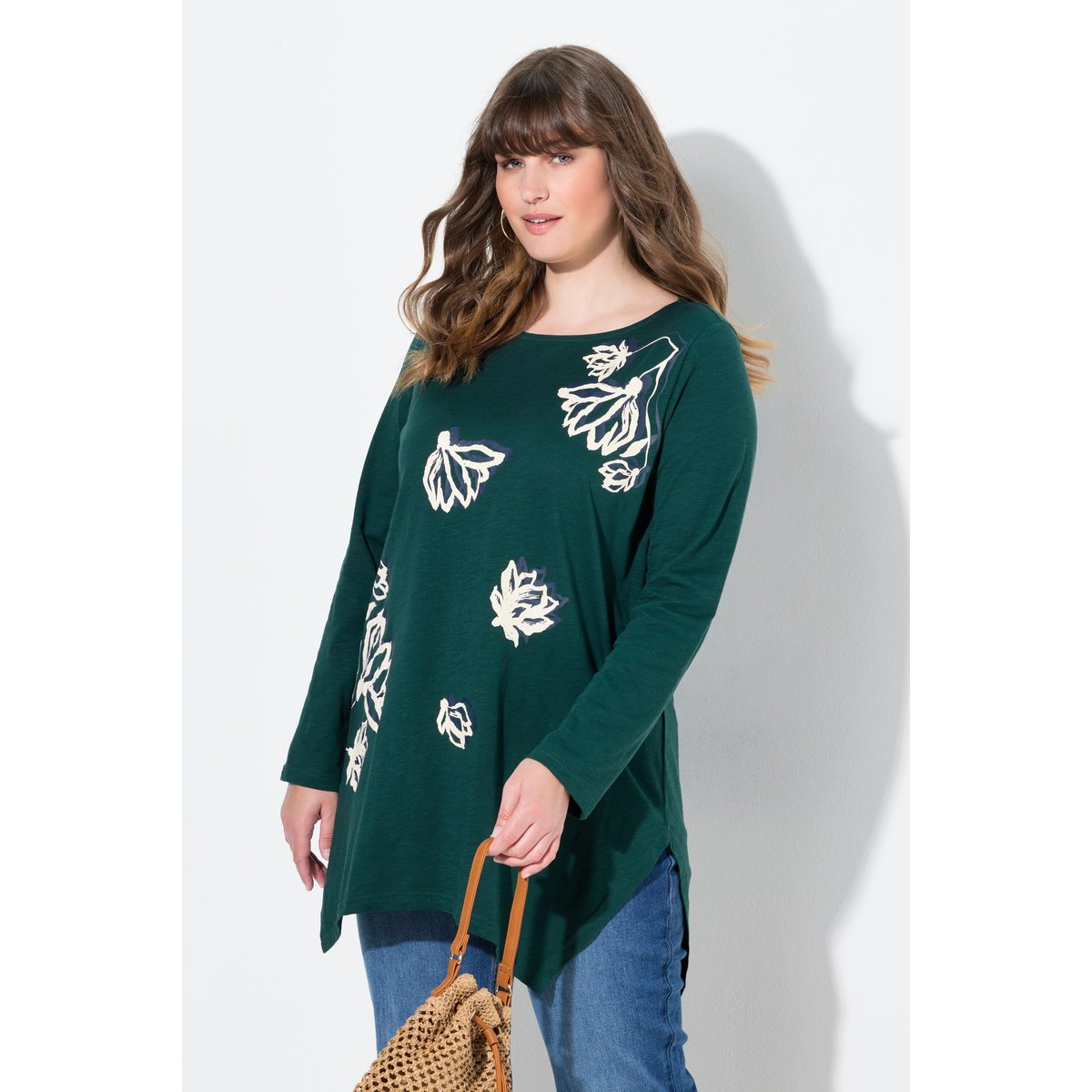 T-shirt en coton bio vert émeraude, ULLA POPKEN