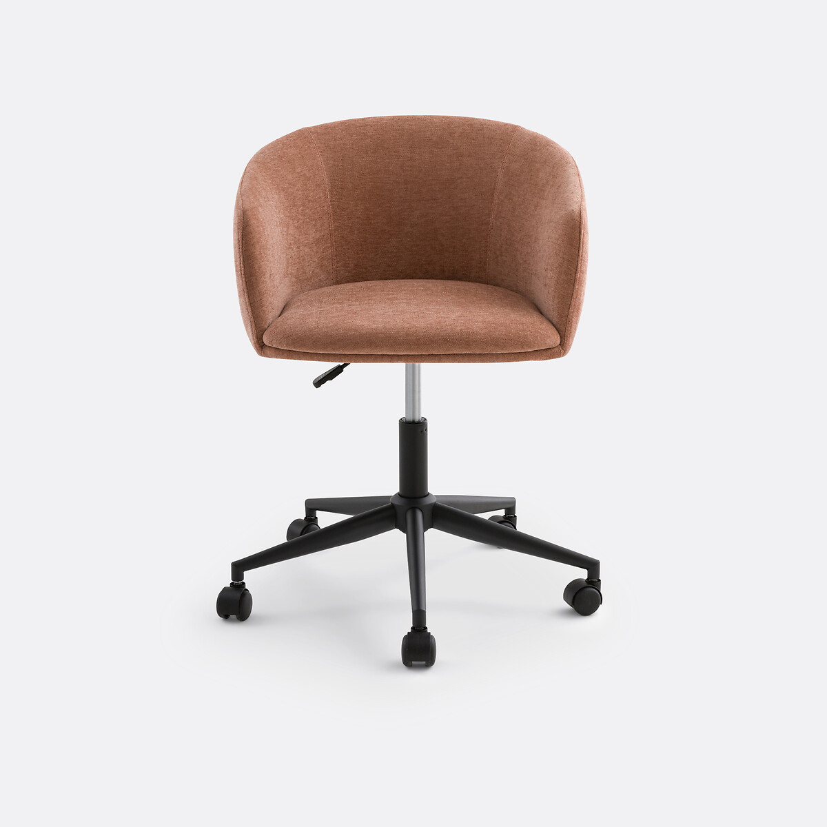 Fauteuil de bureau rotatif à roulettes, Théa bois de rose, LA REDOUTE INTERIEURS