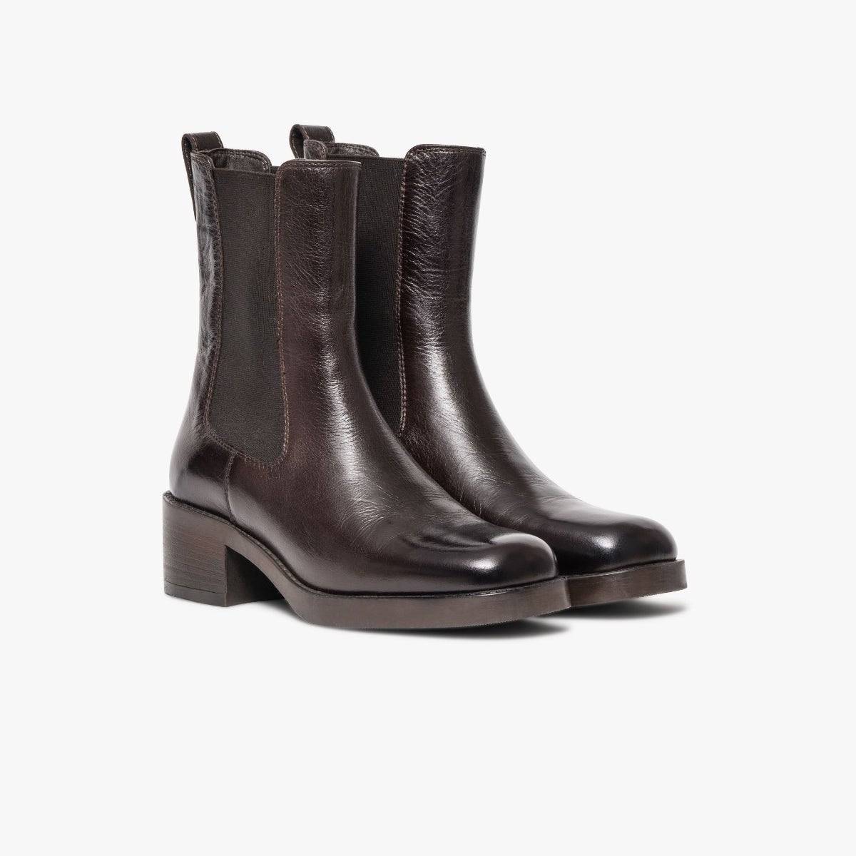 Boots À Talon en cuir MEDYS marron marron fonce, BOCAGE