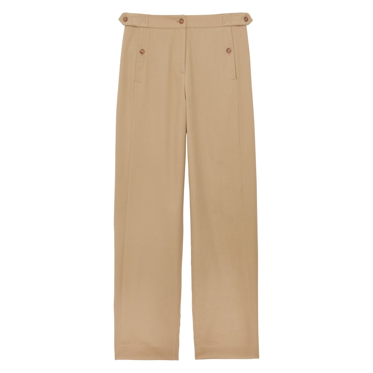 Pantalon à pinces Piotr en coton bio beige, INES DE LA FRESSANGE PARIS
