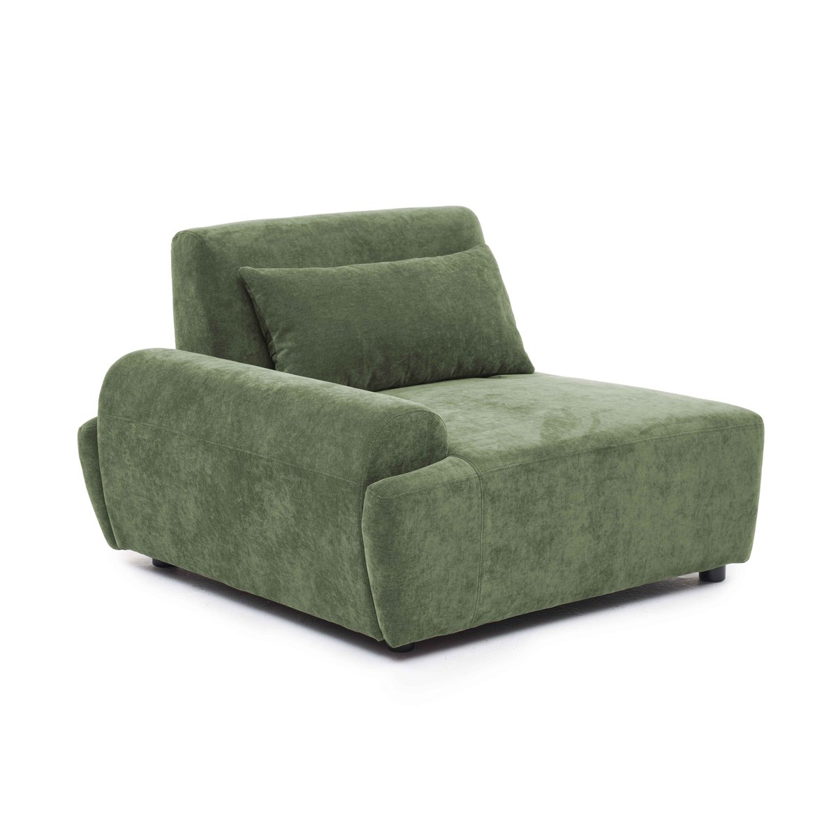 Fauteuil droit pour canapé modulable en tissu avec coussin dossier ajustable, CALLISTO vert, OVIALA