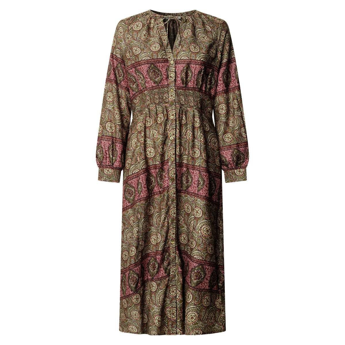 Robe Midi À Imprimé Ornemental vert kaki, PEPE JEANS