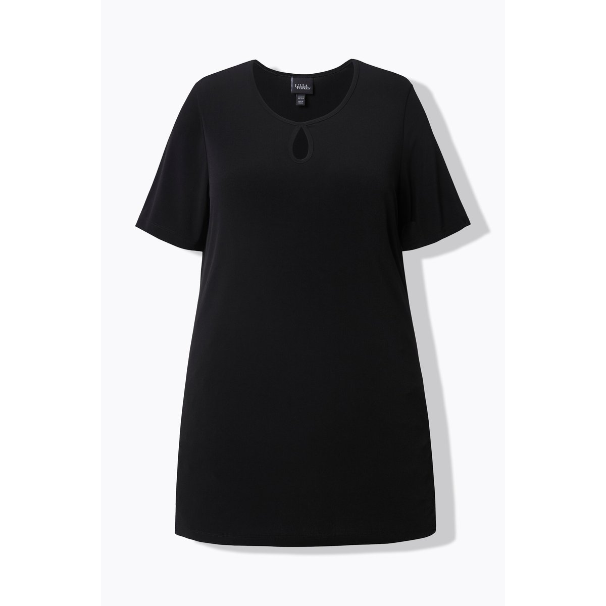 T-shirt long à manches courtes noir, ULLA POPKEN