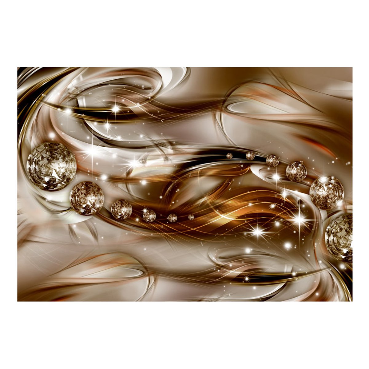 Papier peint intissé panoramique Abstractions Chocolate Tide blanc, EDEN