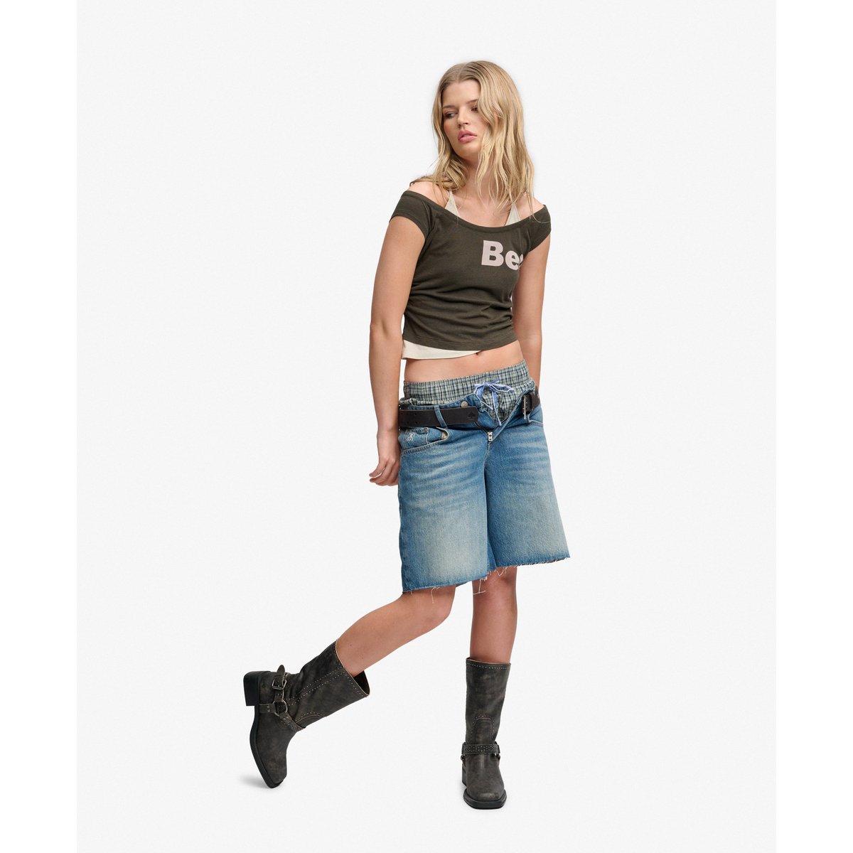 Haut Dos-Nu Deux-en-Un Bench olive noir/ rayon de lune, SUPERDRY