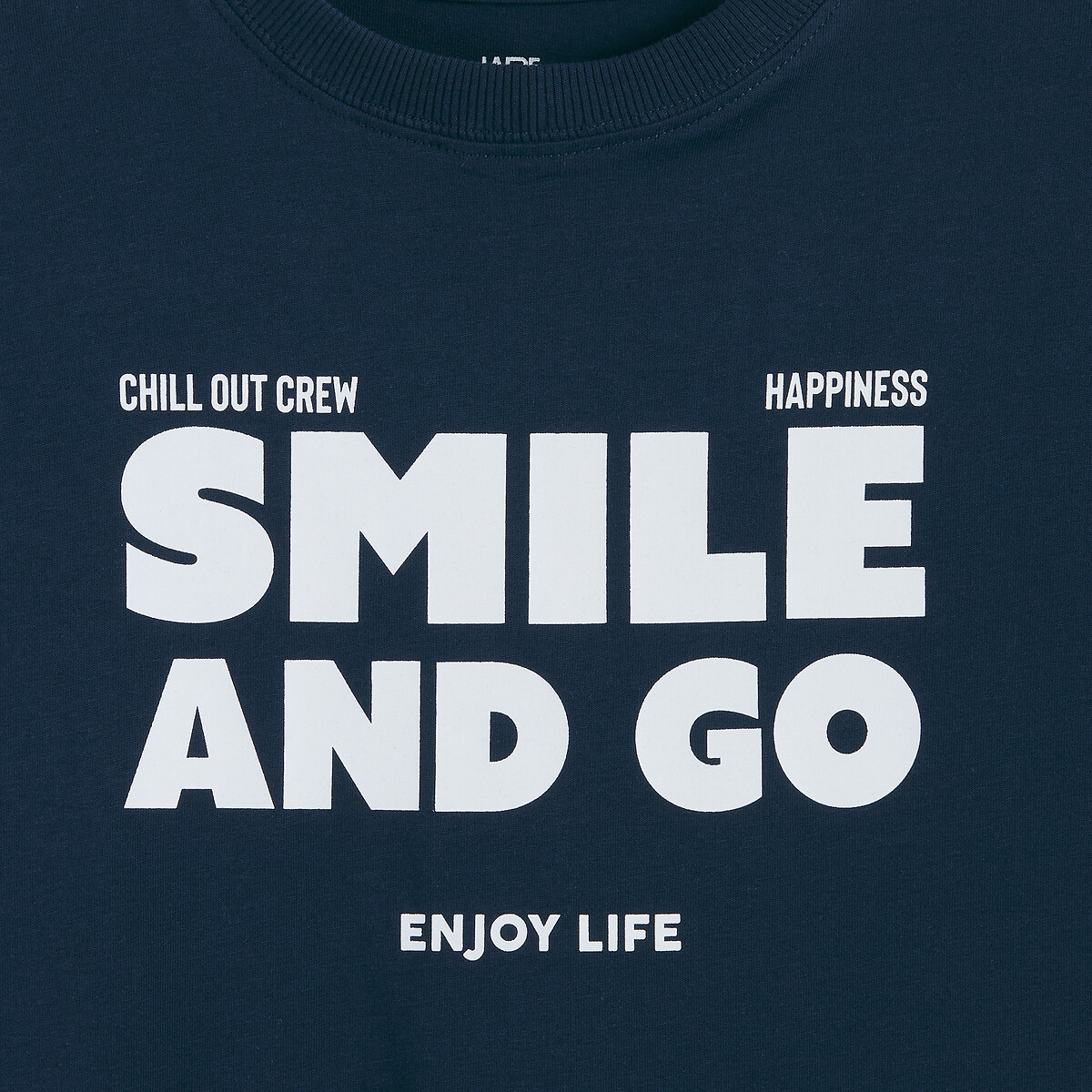 T-shirt manches courtes à message bleu marine, LA REDOUTE COLLECTIONS