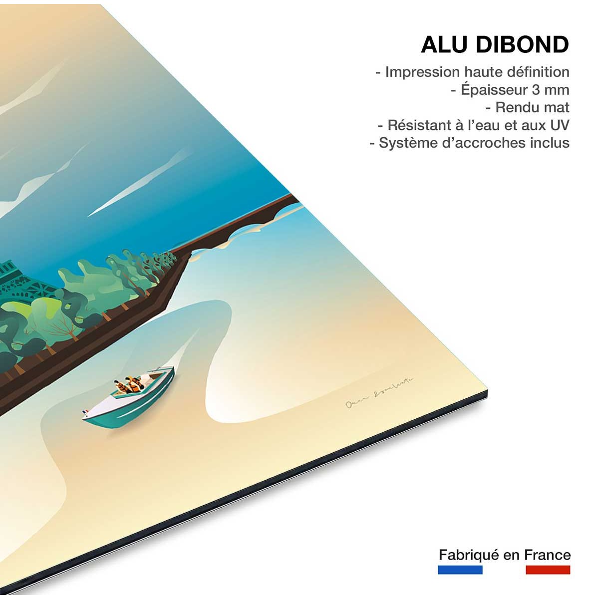 Tableau ville Voyage à Paris tableau alu dibond, HEXOA