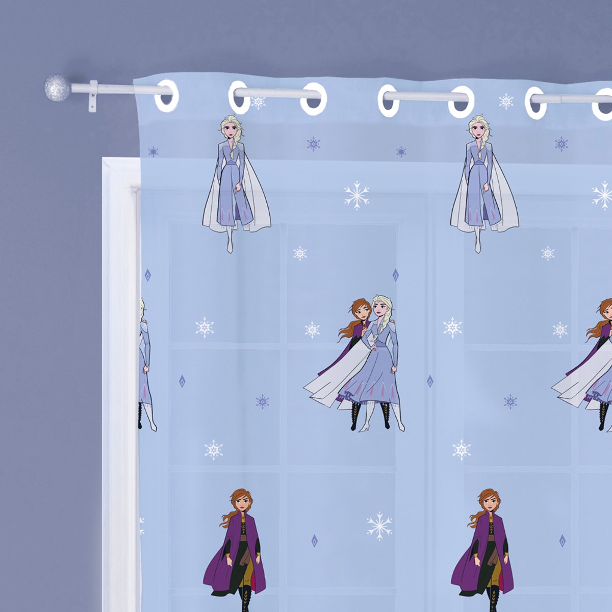 Voilage à œillets, FROZEN SISTERS bleu ciel, DISNEY LA REINE DES NEIGES