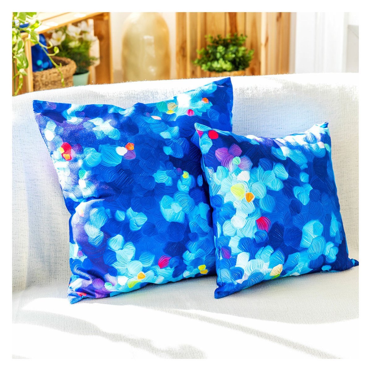 Housse de coussin 50 x 50 cm   Pillownes Large blue palette, PYLONES