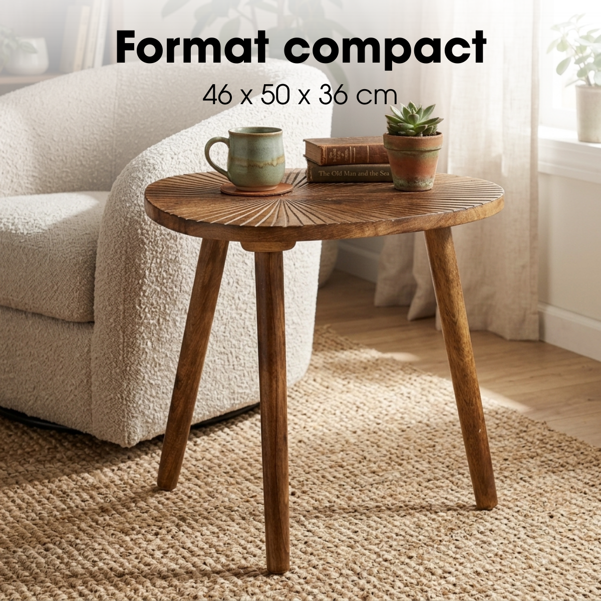 Table D'appoint POMANTE brun foncé, MICA DECORATIONS