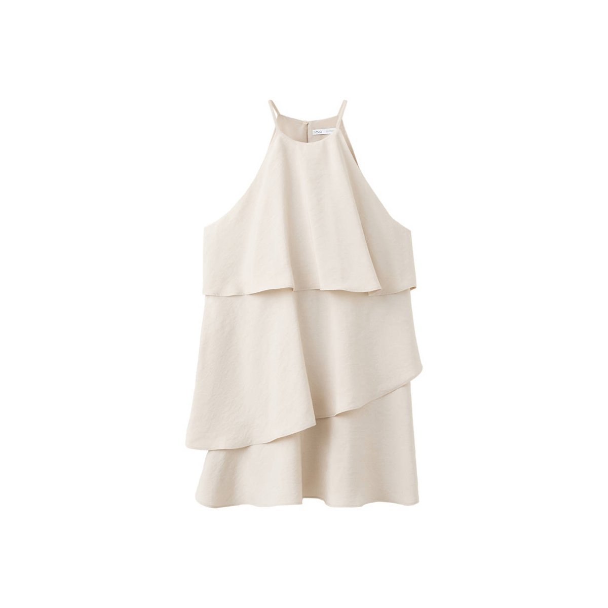 Robe en modal à volants écru, MANGO
