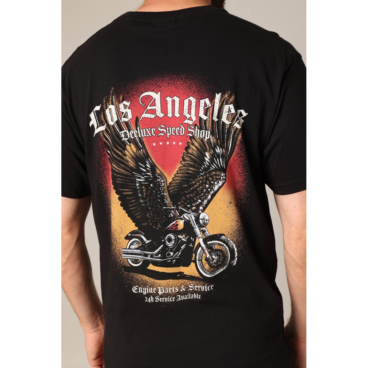 T-shirt en 100% coton imprimé aigle RAPTOR noir, DEELUXE