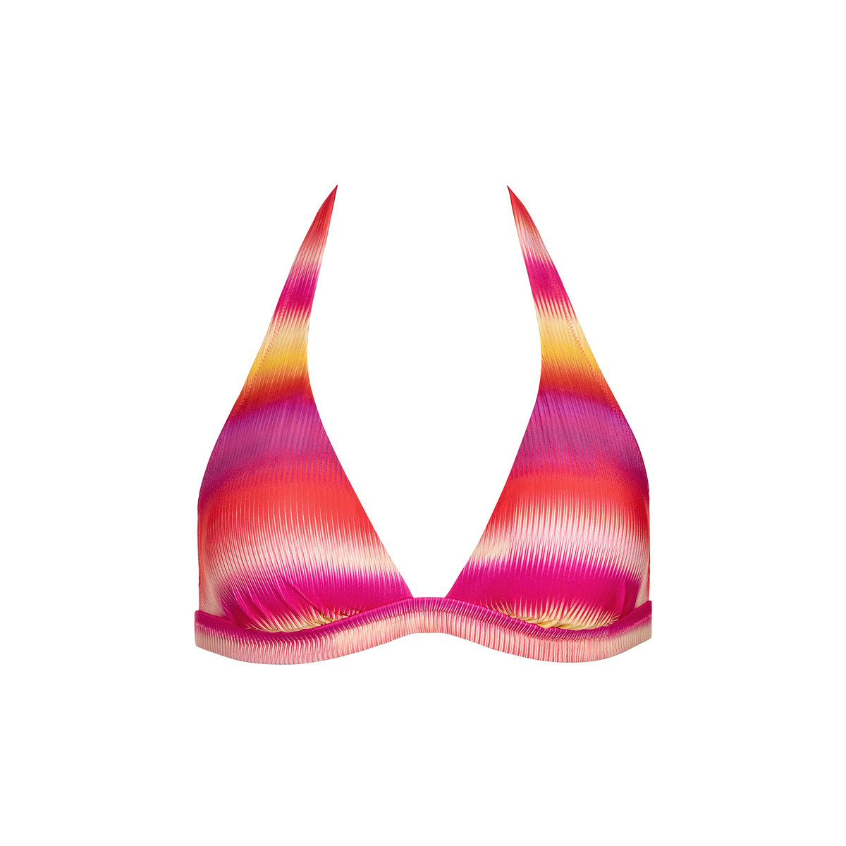 Haut maillot de bain triangle préformé sans armatures OSAKA rose, LISCA