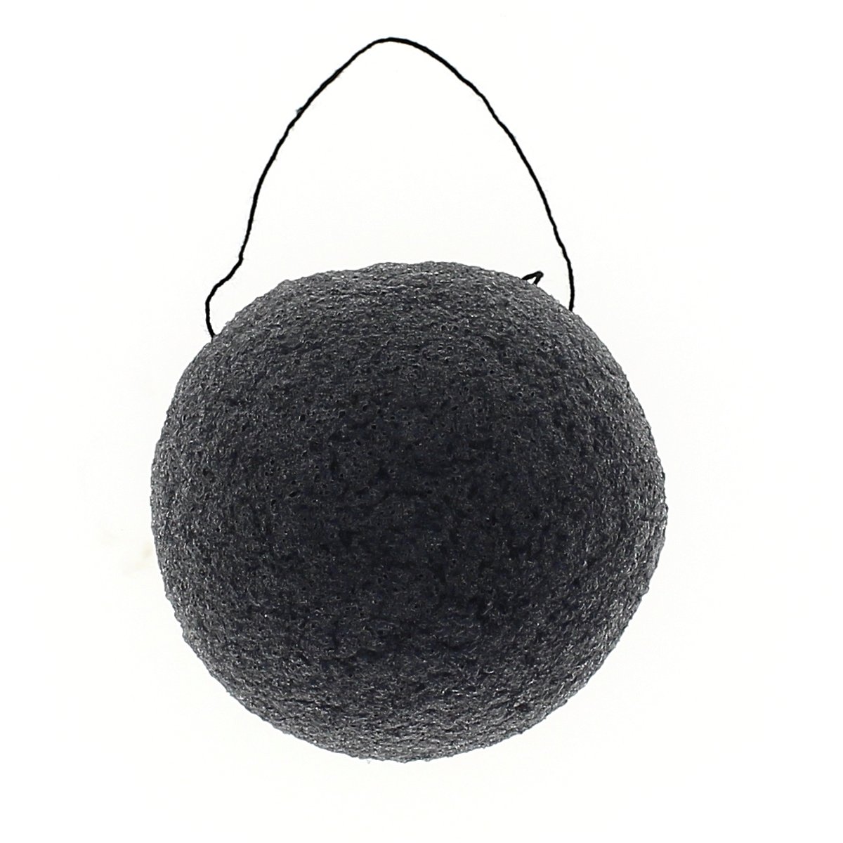 Eponge de Konjac  éponge visage ronde au charbon couleur unique, DERMOTECHNIC