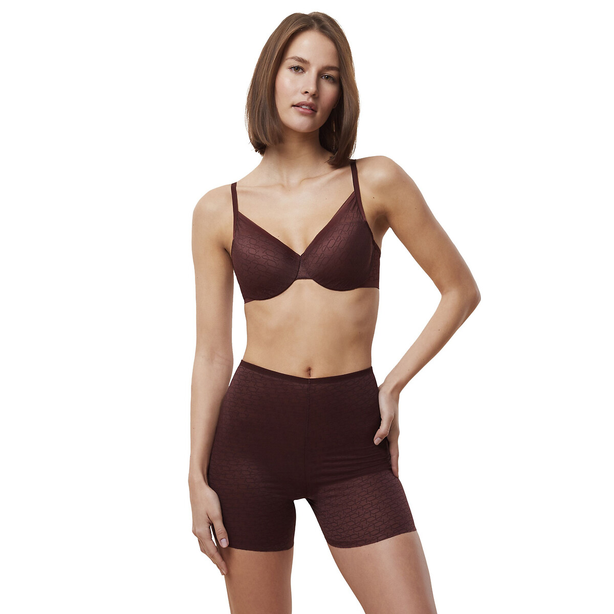 Signature Sheer Maxi Shorts in Lace chocolate, TRIUMPH