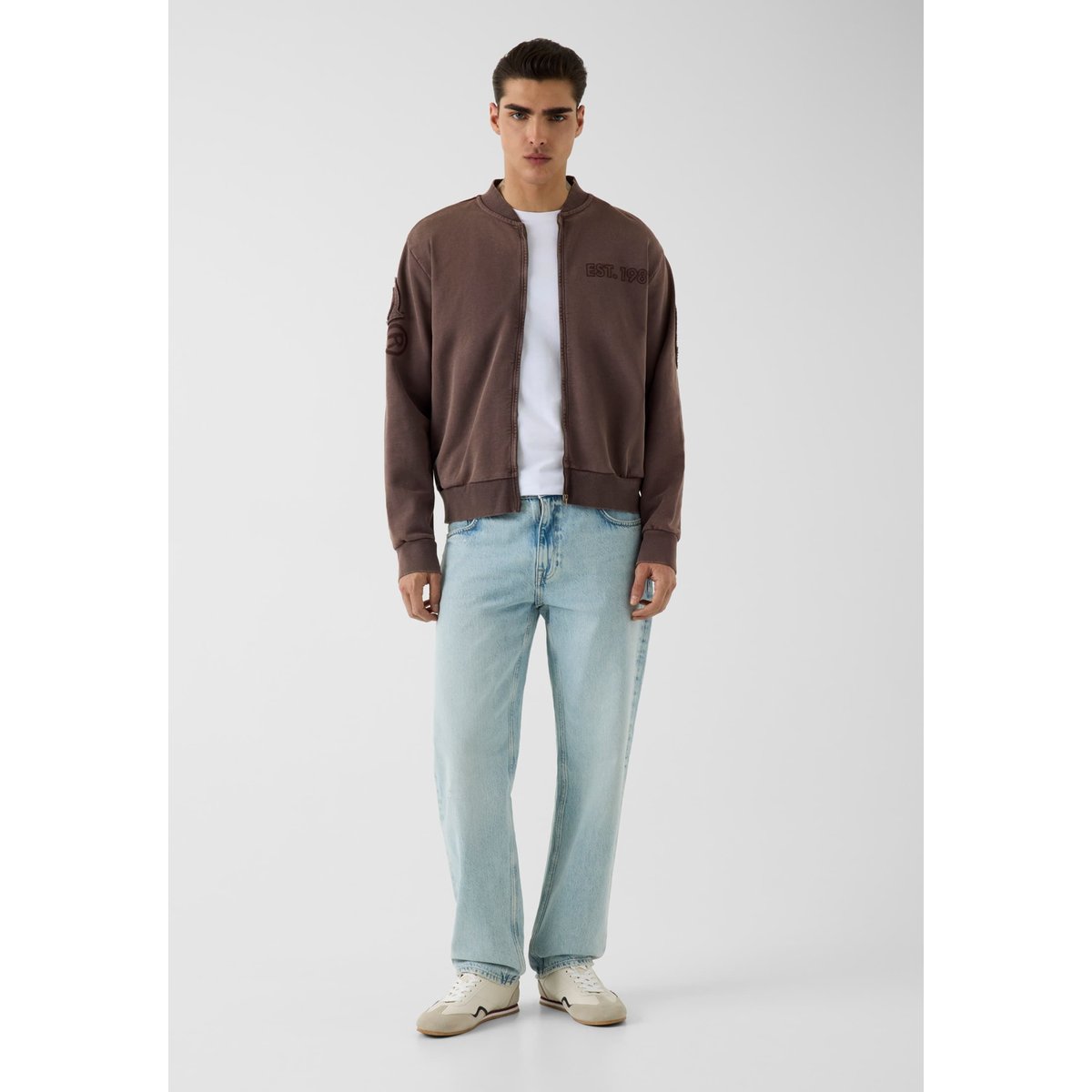 Sweatshirt Avec Écusson Logo marron, GUESS