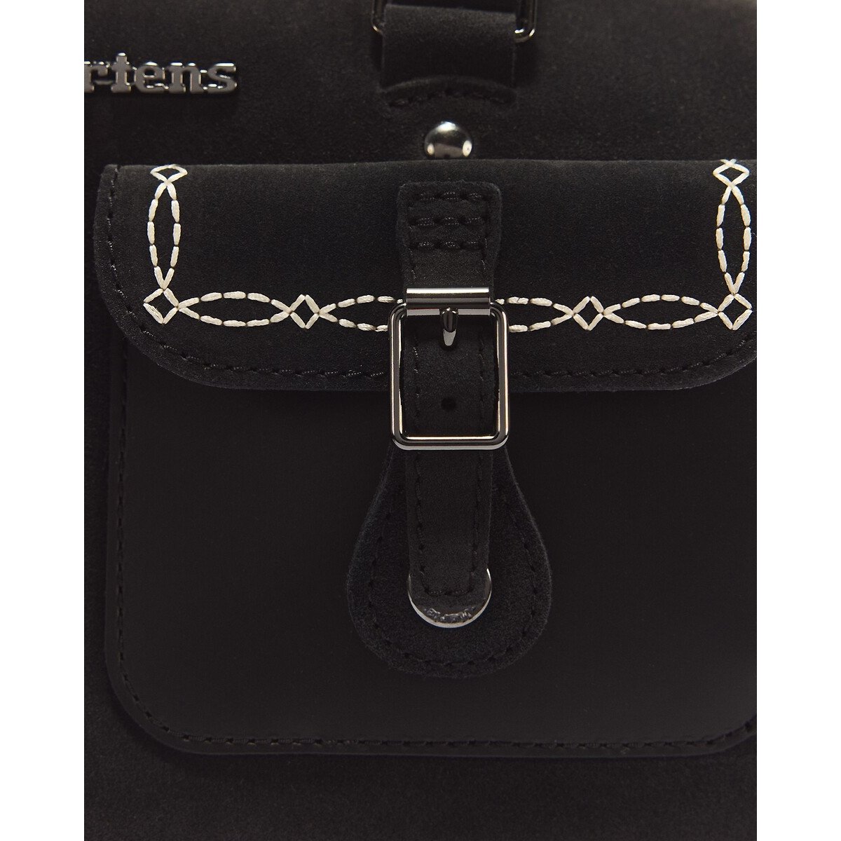 Sac à main en cuir avec anses noir, DR. MARTENS