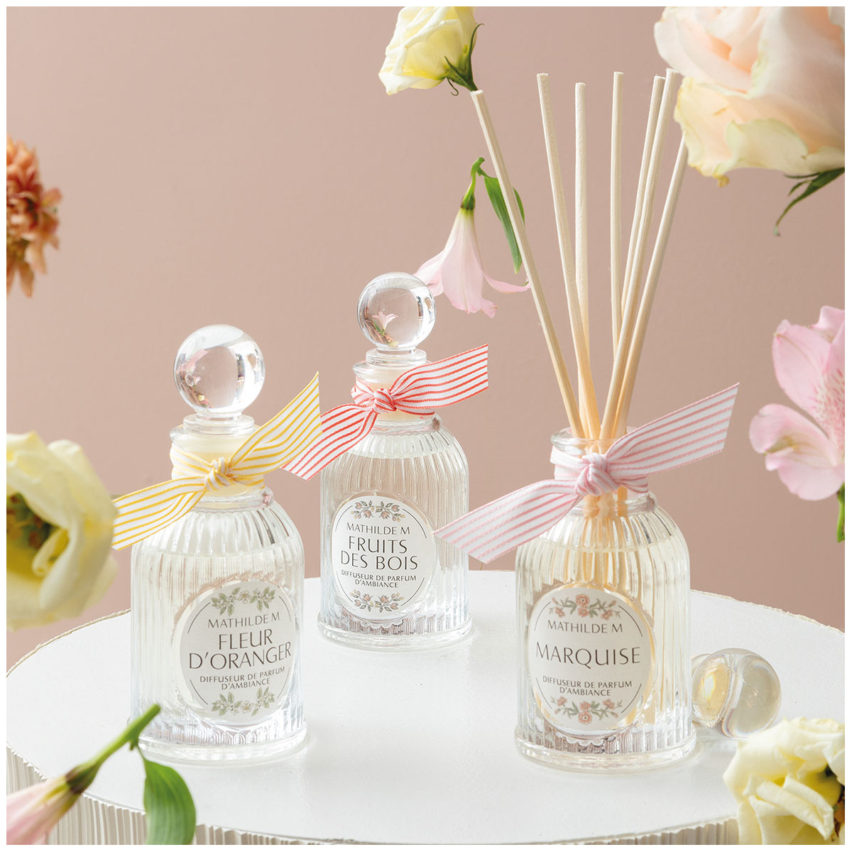 Diffuseur parfum d'ambiance 90 ml - Rose transparent, MATHILDE M