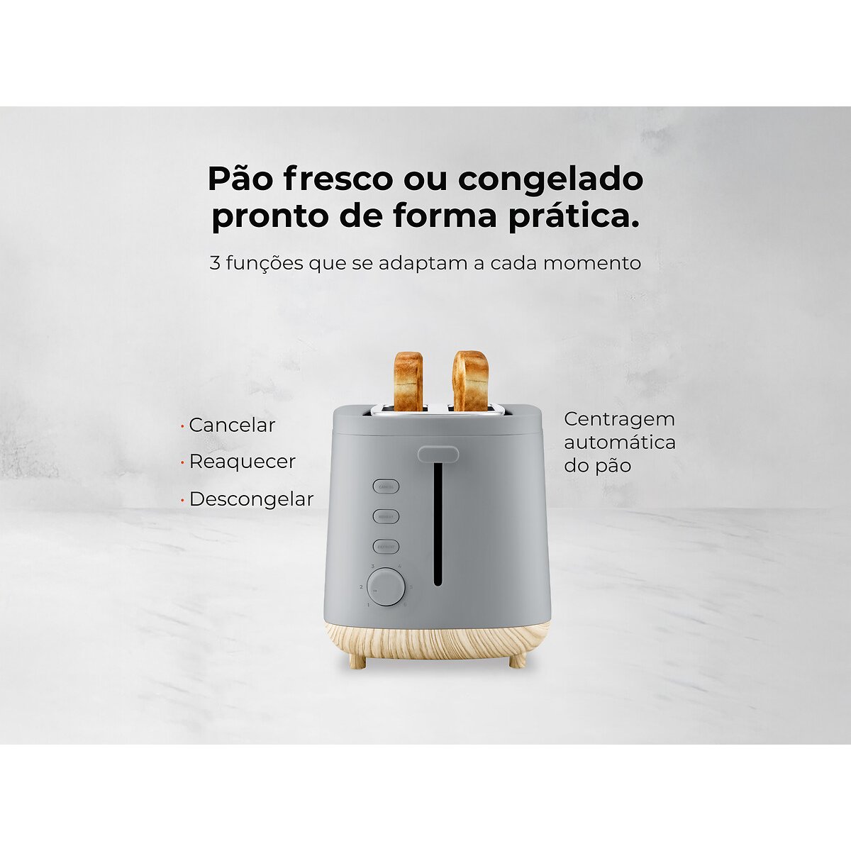 Torradeira 1050W, FLAMA cinzento, FLAMA