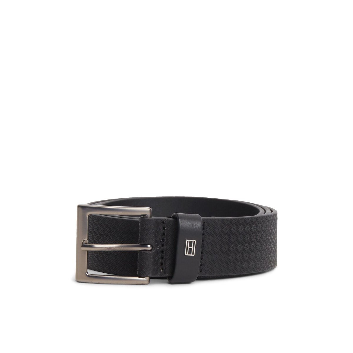 Cinto em pele, largura 3,5 cm, Soho Flag preto , TOMMY HILFIGER