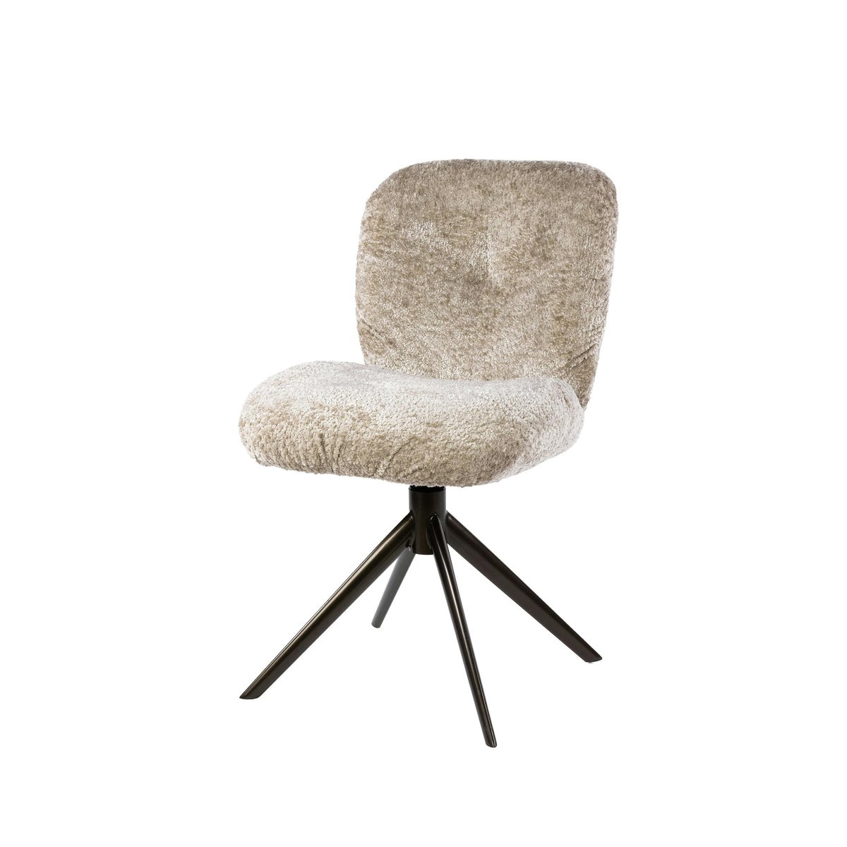 Chaise pivotante tissu bouclette sable pieds brun (x2) CREEK beige, PIER IMPORT