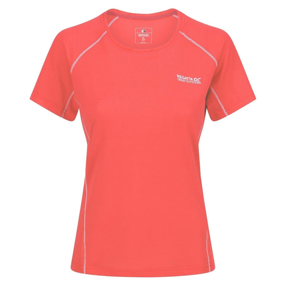 T-shirt manches courtes motif/style détail contrasté DEVOTE pêche fluo, REGATTA