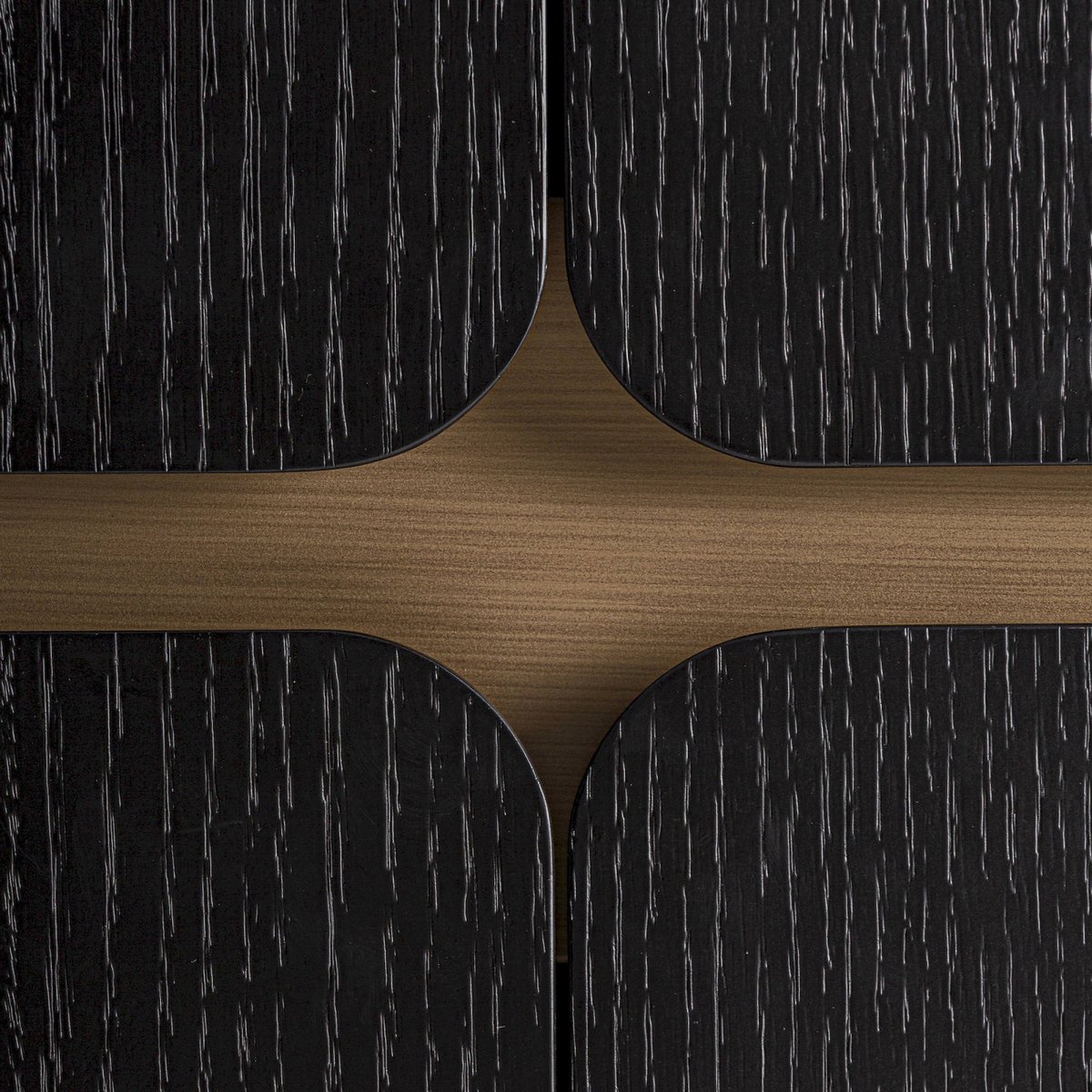 Armoire contemporaine en bois noir et chêne doré, RECOLLECTION