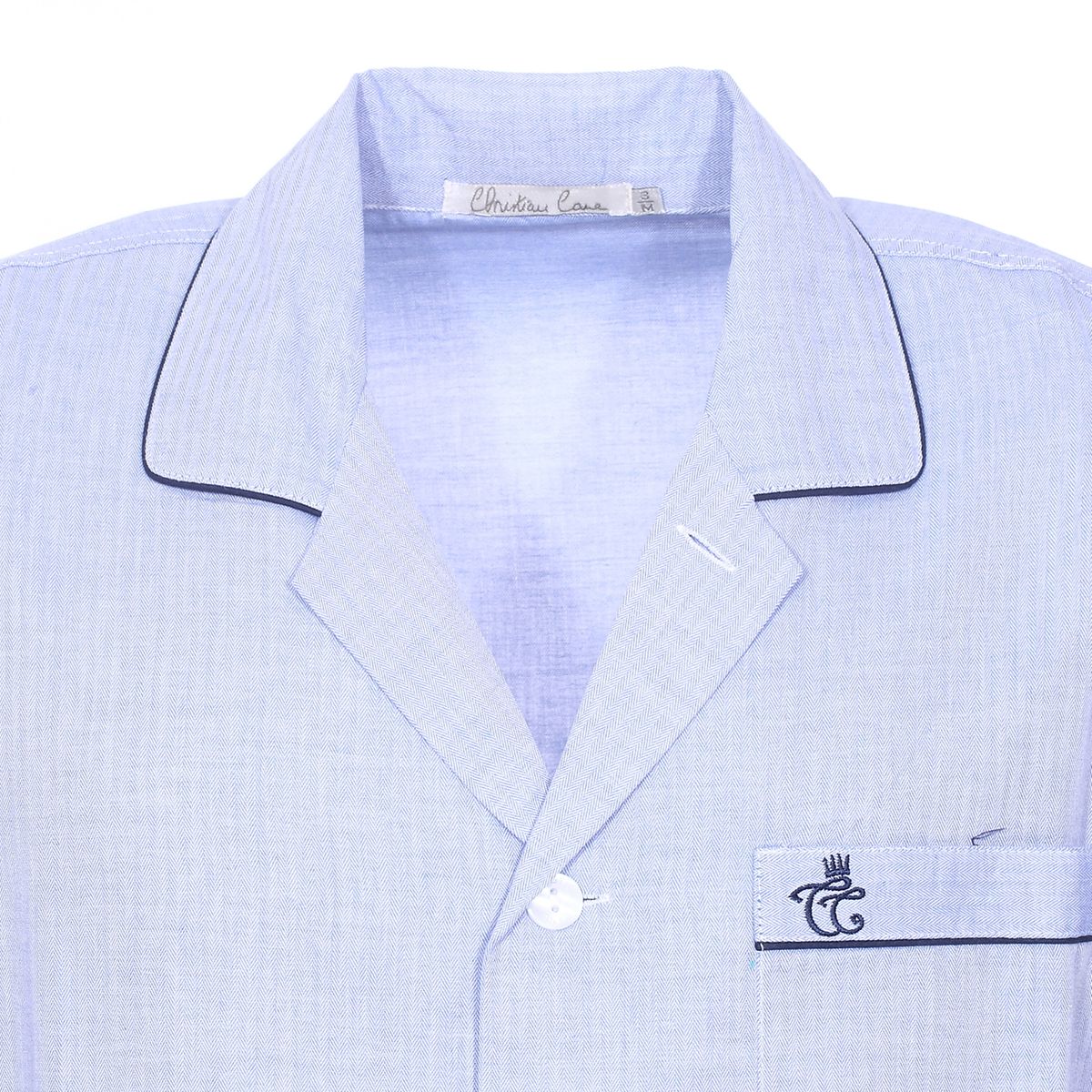 Veste de pyjama coton ciel, CHRISTIAN CANE