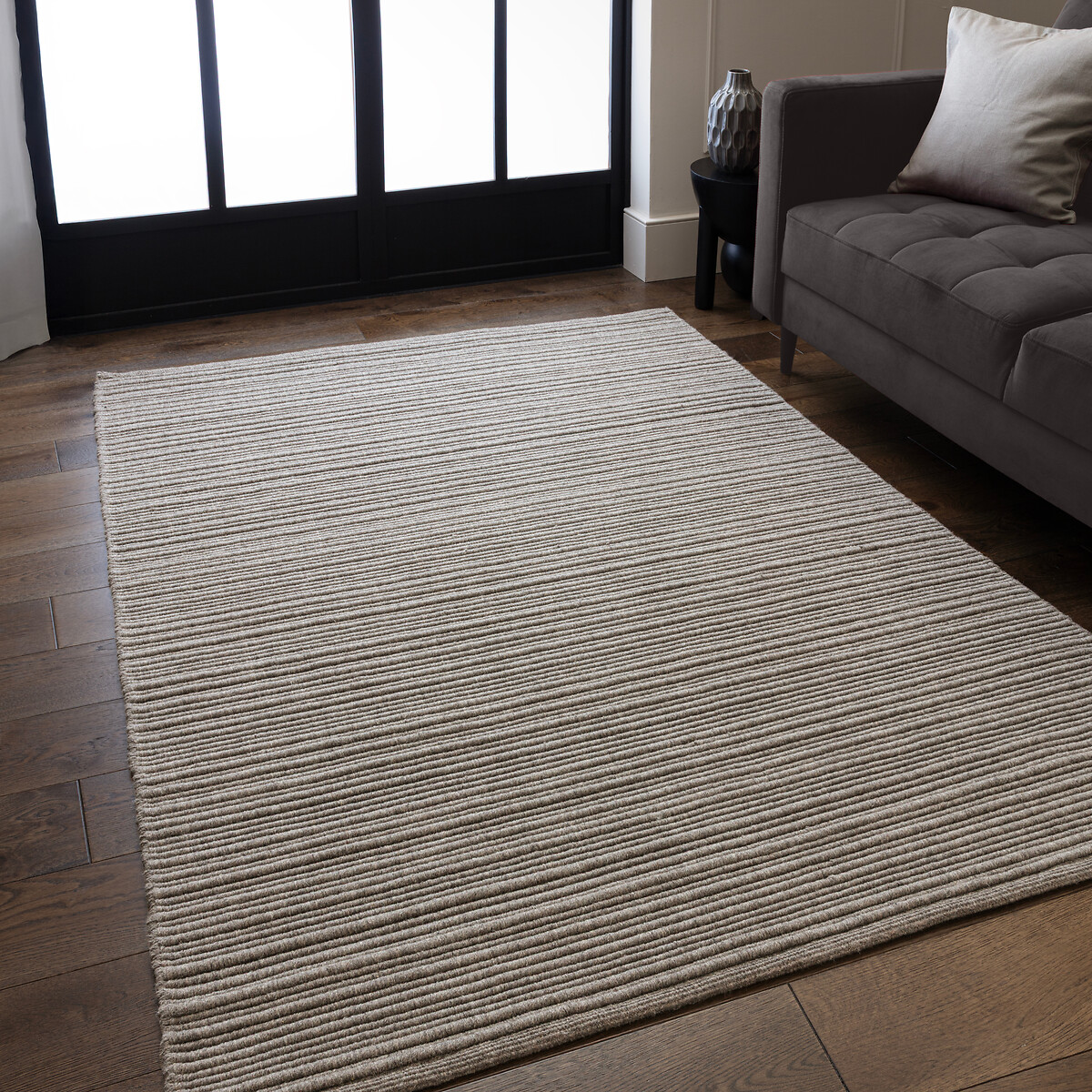 Ravine Ribbed Wool Rug grey, SO'HOME